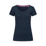Stedman Megan Crew Neck Marine ringspunnet bomull Small Dame