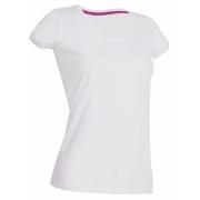 Stedman Megan V-neck Hvit ringspunnet bomull Small Dame