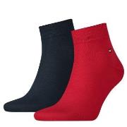 Tommy Hilfiger Strømper 2P Men Quarter Sock Blå/Rød Str 39/42 Herre