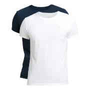 Gant 2P Basic Crew Neck T-Shirt Hvit/Marine bomull Medium Herre