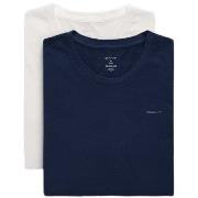 Gant 2P Basic Crew Neck T-Shirt Hvit/Marine bomull 3XL Herre