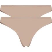 Calvin Klein Truser 2P One Cotton Stretch Plus Thong Beige bomull X-La...