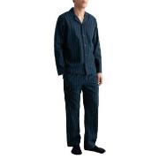 Gant Woven Cotton Stripe Pajama Set Blå/Grønn bomull Medium Herre