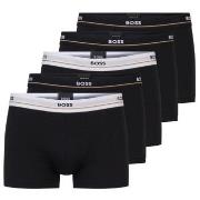 BOSS 5P Cotton Boxer Trunks Svart bomull Medium Herre