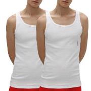 HUGO 2P Twin Tank Top Hvit bomull Large Herre