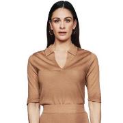 Pierre Robert X Jenny Skavlan Wool Pique Top Kamel X-Large Dame