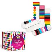 Happy socks Strømper 3P Pride Print Gift Box Hvit bomull Str 36/40