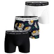 Björn Borg 3P Essential Shorts 2033 Svart blomstre bomull Small Herre