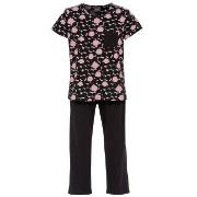 Trofe Bold Dots Pyjamas Svart mønstret Large Dame