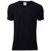 Dovre Organic Cotton V-Neck T-shirt Svart økologisk bomull Small Herre