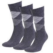 Amanda Christensen Strømper 3P True Ankle Argyle Sock Antracit Str 47/...