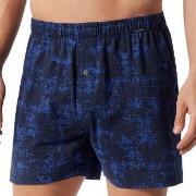 Schiesser 2P Fun Prints Boxer Shorts Blå Mønster bomull XX-Large Herre