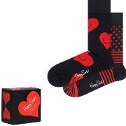 Happy socks Strømper 2P I Love You Hearts Gift Box Svart mønstret bomu...