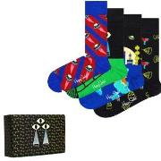 Happy socks Strømper 4P Space Socks Gift Box Svart bomull Str 41/46