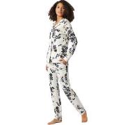 Schiesser Contemporary Nightwear Interlock Pyjama Svart/Hvit 44 Dame