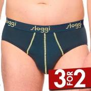 Sloggi 2P For Men Start Midi Blå/Gul bomull XX-Large Herre