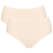 Sloggi Truser 2P Go High Waist Brief Pudder bomull X-Small Dame