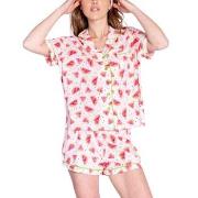 PJ Salvage Pyjamas Playful Prints Rosa Mønster Large Dame