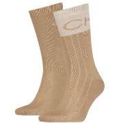 Calvin Klein Strømper 2P Colorblock Rib Socks Beige One Size Herre