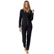 Schiesser Contemporary Nightwear Interlock Pyjama Svart 46 Dame