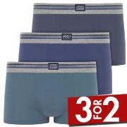 Jockey 3P Cotton Stretch Short Trunk Blå bomull Small Herre