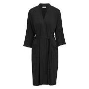 Damella Viscose Plain Lace Robe Svart viskose X-Large Dame