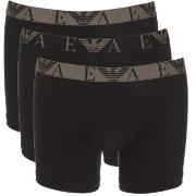 Armani Cotton Boxers 3P Svart bomull X-Large Herre