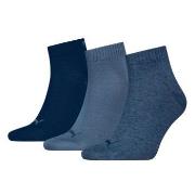 Puma Strømper 3P Quarter Socks Jeansblå Str 35/38
