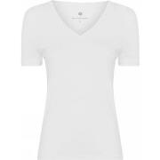 JBS of Denmark Bamboo V-neck Women Slim T-shirt Hvit Large Dame