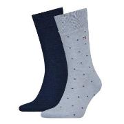 Tommy Hilfiger Strømper 2P Men Dot Socks Marine/Blå Str 43/46 Herre