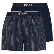 BOSS 2P Patterned Cotton Boxer Shorts EW Marine mønster bomull Medium ...