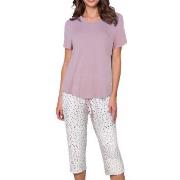 Lady Avenue Shortsleeve PJ With Pirate Pants Lavendel Bambus Large Dam...