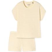 Schiesser Just Stripes Short Pyjamas Vanilje bomull 36 Dame