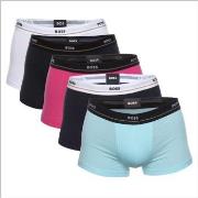 BOSS 5P Jersey Quality Cotton Mix Solid Cotton Trunks Hvit/Blå bomull ...