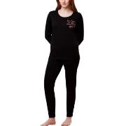 Triumph PK 03 Long Sleeve Pyjama Set Svart bomull 38 Dame