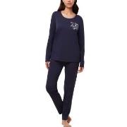 Triumph PK 03 Long Sleeve Pyjama Set Marine bomull 44 Dame