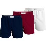 Tommy Hilfiger 3P Woven Boxers Marine/Rød bomull Medium Herre