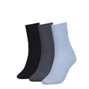 Calvin Klein Strømper 3P Emma Roll Top Crew Socks Blå/Grå One Size Dam...