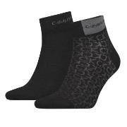 Calvin Klein Strømper 2P Badge Quarter Men Sock Svart One Size Herre