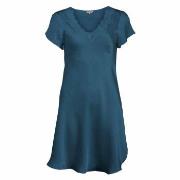 Lady Avenue Pure Silk Nightgown With Lace Petrol silke Small Dame