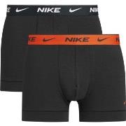 Nike 2P Everyday Cotton Stretch Trunk Svart/Oransje bomull Large Herre