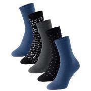 Schiesser Strømper 5P Women Blue Bird Socks Marine Str 35/38 Dame