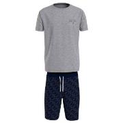 Tommy Hilfiger SS Woven Drawstring PJ Set Marine/Grå bomull Large Herr...