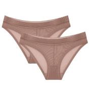 Triumph Truser 2P Tempting Sheer Highleg Tai Beige polyester Medium Da...