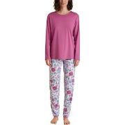 Calida African Dreams Pyjamas Rosa blomstret bomull Small Dame