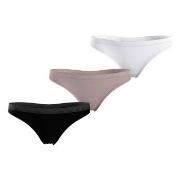 Tommy Hilfiger Truser 3P Everyday Luxe Thong Svart/Hvit 3XL Dame