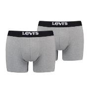 Levis 2P Men Solid Basic Boxer Brief Grå bomull Medium Herre