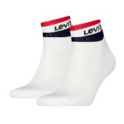 Levis Strømper 2P Mid Cut Stripe Socks Hvit Str 35/38