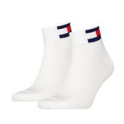 Tommy Men Uni Flag Quarter Sock Strømper 2P Hvit Str 43/46