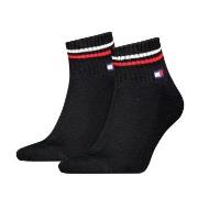 Tommy Men Uni TJ Iconic Quarter Socks Strømper 2P Svart Str 43/46